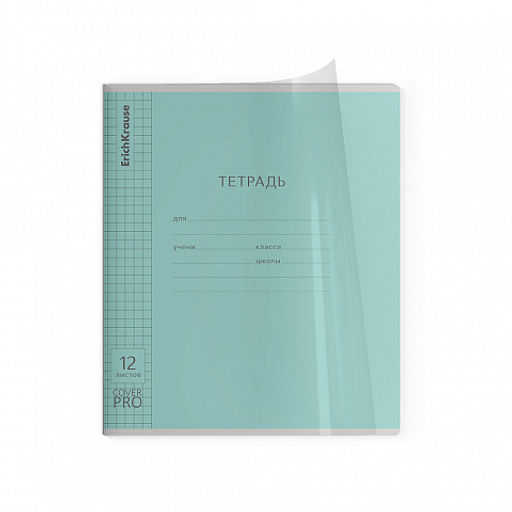 Цена за 10 шт. Тетрадь школьная ученическая с пластиковой обложкой на скобе ErichKrause Классика CoverPrо fizzy, А5+, 12 листов, клетка_MIX-PACK  фото 6