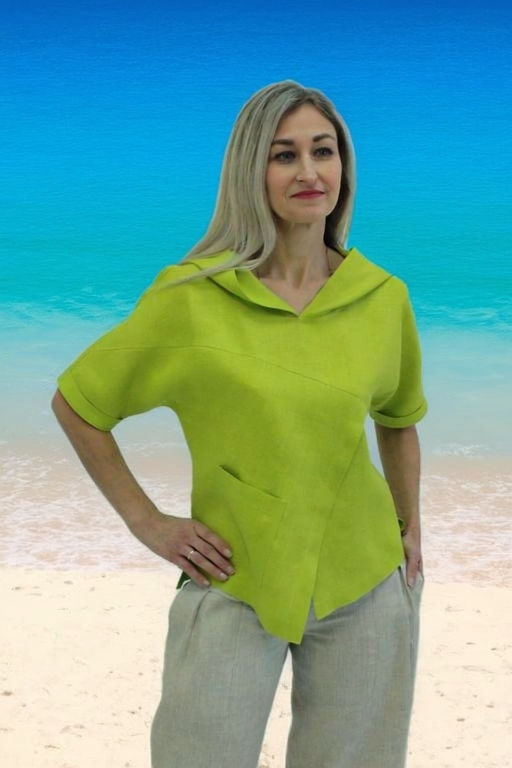 Блуза умягченный лен 100% - Елецкие узоры фото 8