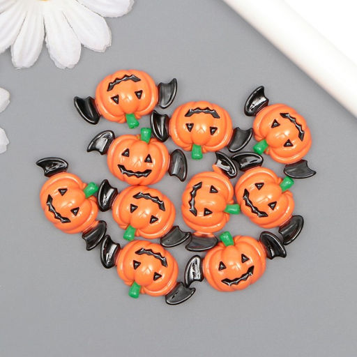 Цена за 10 шт. Декор для творчества пластик «Тыква с крыльями», 1.8×3.3×0.8 см