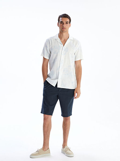 Regular Fit K?sa Kollu Desenli Arm?rl? Erkek G?mlek