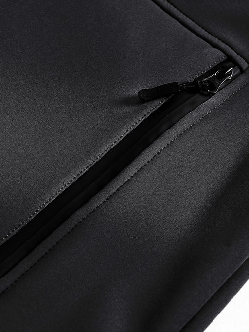 Ветровка спортивная мужская с капюшоном softshell черного цвета 9563Ch - Mtforce фото 23