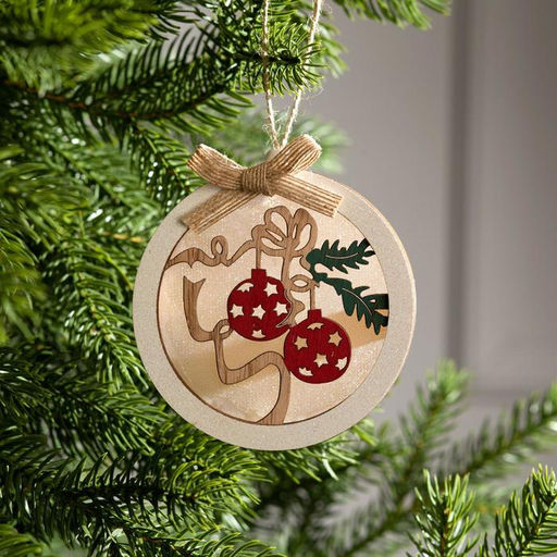 Ёлочная игрушка Шар с веткой, 10х10х2 см, от батареек, свечение тёплое белое - Luazon lighting фото 2