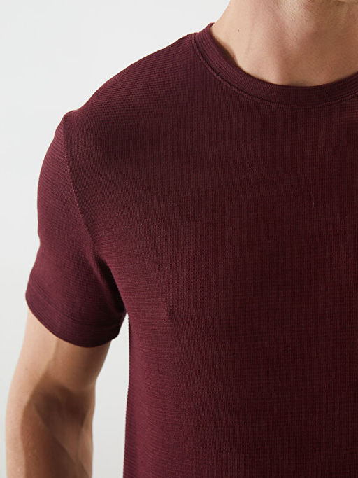 Bisiklet Yaka K?sa Kollu Erkek Dokulu Ti??rt