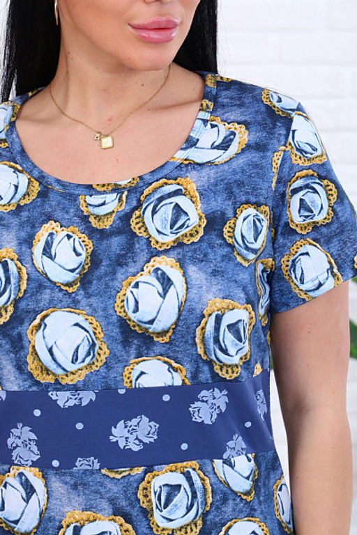 Платье трикотажное - Джинс (346) - Плиона фото 10