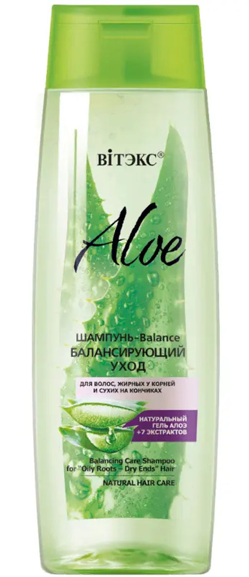 Витэкс Aloe +7 Экстрактов Шампунь-Balance Баланс. уход д/в жирн.у корней и сух.на кончиках (400мл).1
