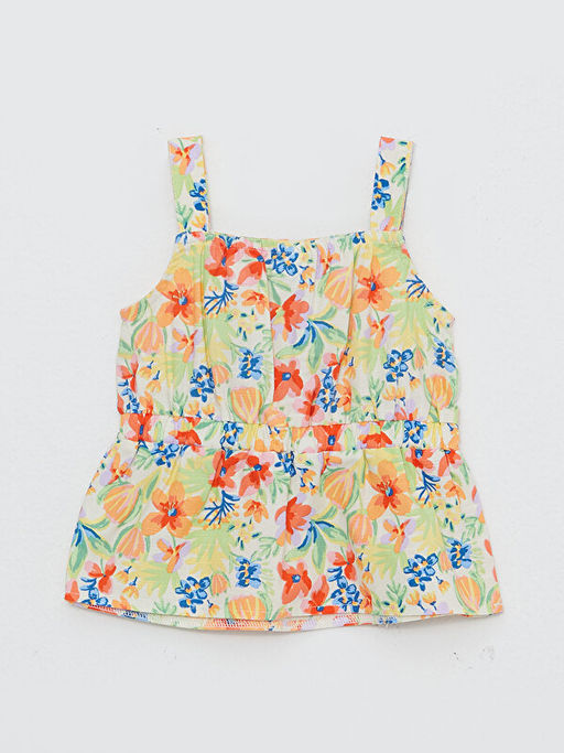 Kare Yaka Ask?l? Bask?l? K?z Bebek Bluz - Waikiki фото 2