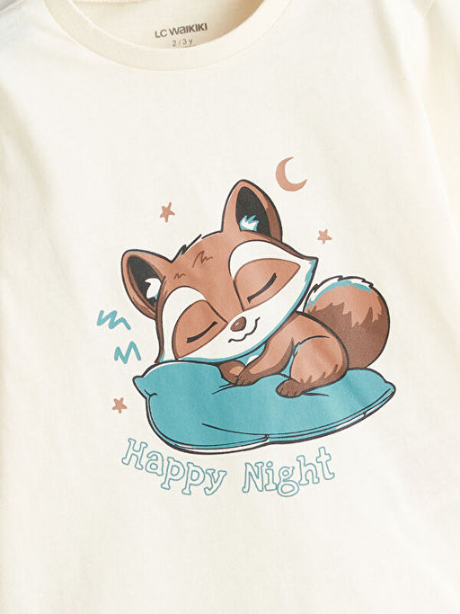 Bask?l? Erkek ?ocuk Pijama Tak?m