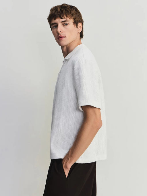 Футболка поло из фактурного хлопка / Zarina  фото 4