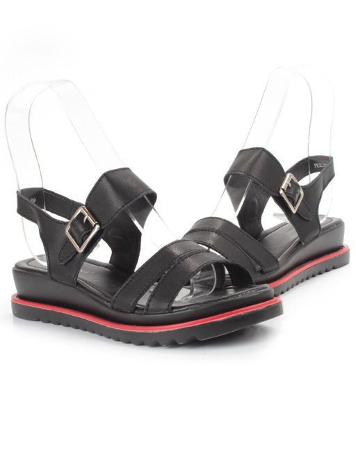 08-PEXL76-2 BLACK Босоножки женские (натуральная кожа)