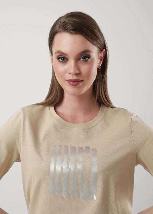 CLE Футболка жен. 256682кдт_п бежевый - Clever wear фото 5