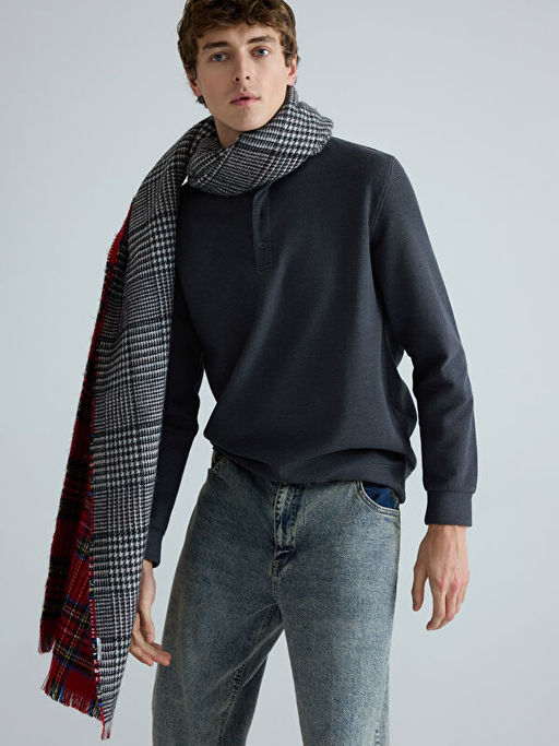 Bisiklet Yaka Erkek Sweatshirt