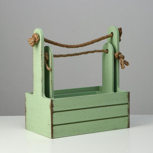 Набор кашпо деревянных 2 в 1 (25.51530; 201223) Прованс, зелёный - Дарим красиво фото 4