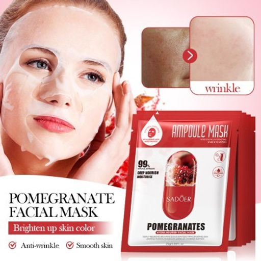 SADOER Восстанавливающая ампульная тканевая маска для лица с экстрактом граната  фото 2
