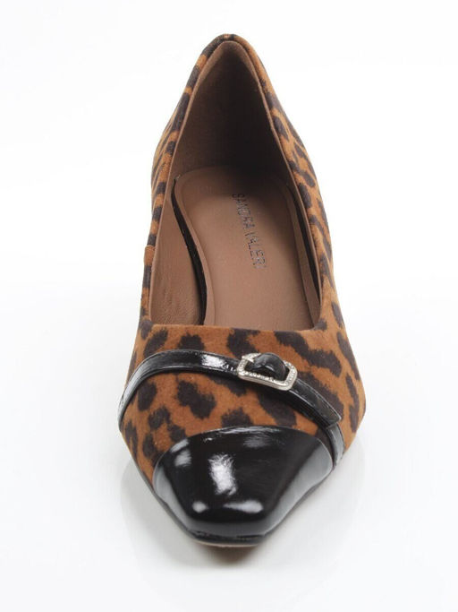 06-P3131 BLACK/LEOPARD Туфли женские (натуральная замша, натуральная кожа)