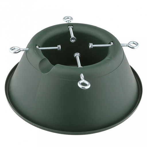 Подставка для новогодней елки "Финская" макс. высота дерева 2м, размер ствола 4-15см, чаша для воды 2л, д7-37,5см, h14см, вес 0,73кг, пластик, крепеж металл, цвет зеленый (Китай)