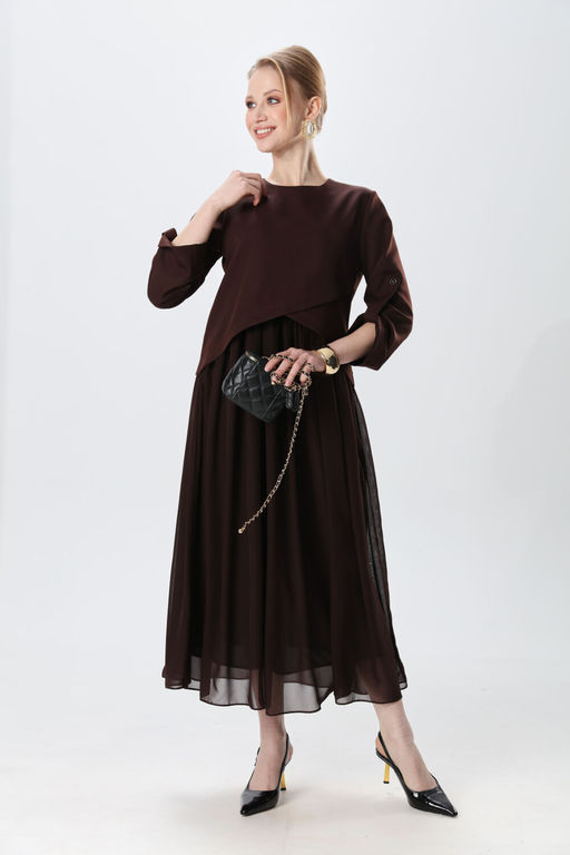 Платье NIKVA н740-24 шоколад  фото 7