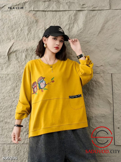 Женский пуловер с круглым вырезом и вышивкой - Bruno фото 6