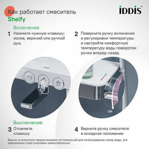 SHESBBTi06, Смеситель для ванны с верхним душем, Shelfy, ID