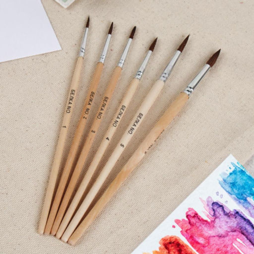 Кисти для масляной живописи 6 штук набор / 7677 /уп 48/480/1,2,3,4,5.6