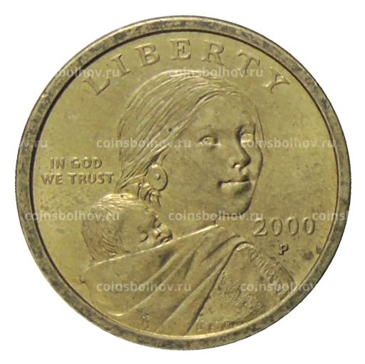 1 доллар 2000 года P США Сакагавея Парящий Орел