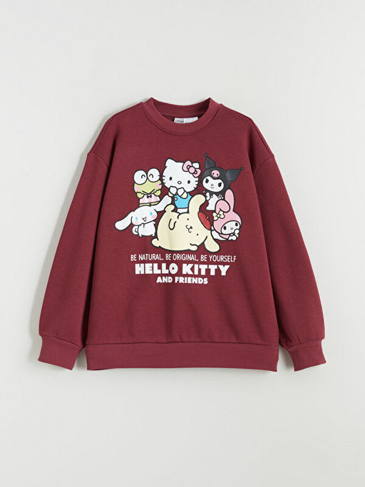Hello Kitty Bask?l? K?z ?ocuk Kal?n Sweatshirt