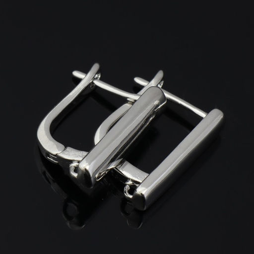 Швензы для сережек родированные Палочка широкая, цвет серебро