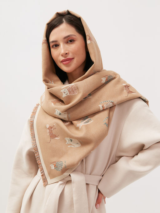 в составе шерсть! теплый двусторонний палантин - Tantino фото 6