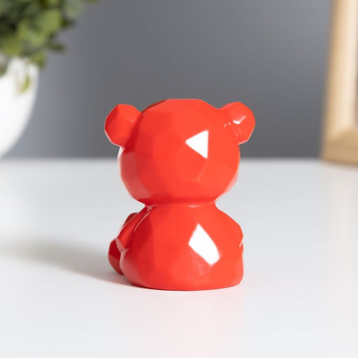 Фигурка светящаяся RISALUX «Медвежонок с сердцем», LED-ночник, 2 Вт, LR44, красный, 4×5×7 см