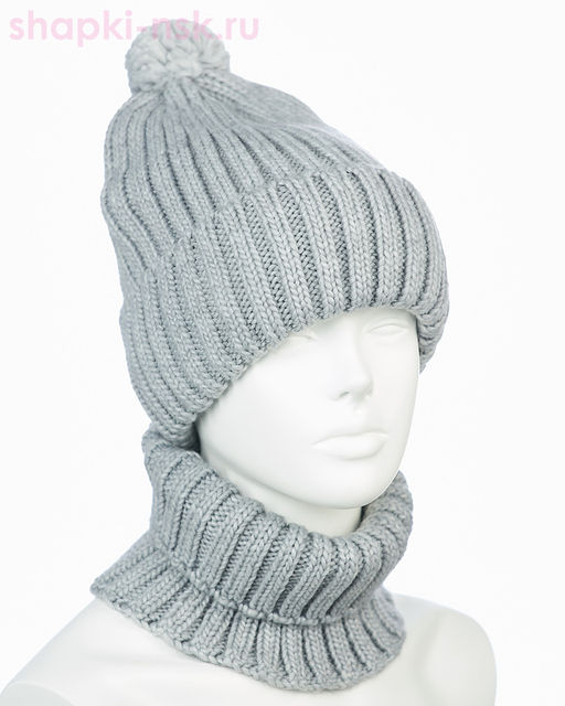 001223 F 1A Питео B Комплект женский флис (колпак+снуд) (56-58)