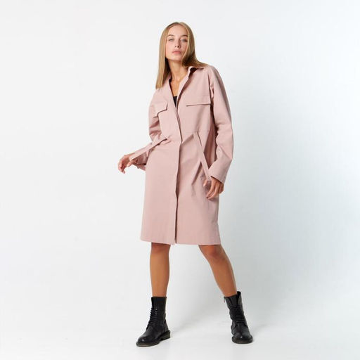 Платье женское короткое с карманами MIST, розовое, размер 40-42