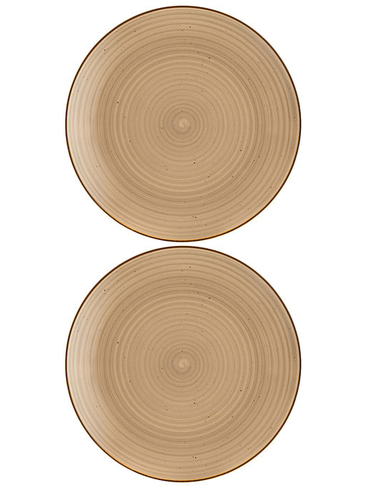 Набор тарелок обеденных 2 пр. 25,5*25,5*2,5 см Кантри Крафт бежевый, фарфор - Elan gallery фото 4