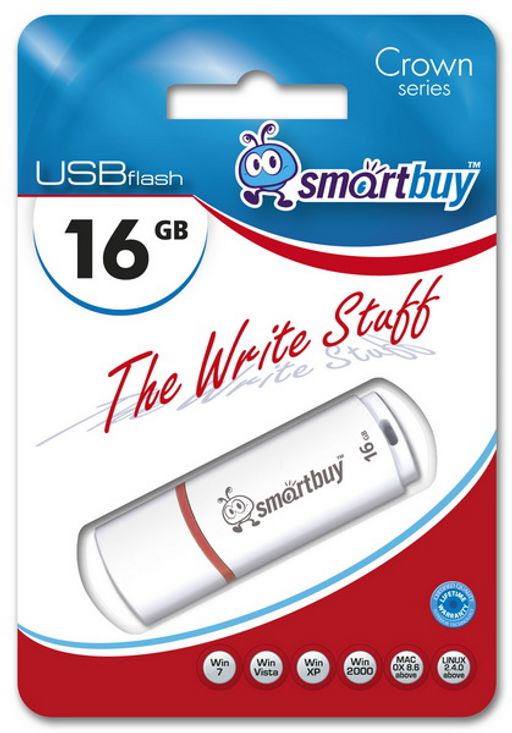 Флеш-накопитель 16Гб "Smartbuy Crown" White (SB16GBCRW-W)