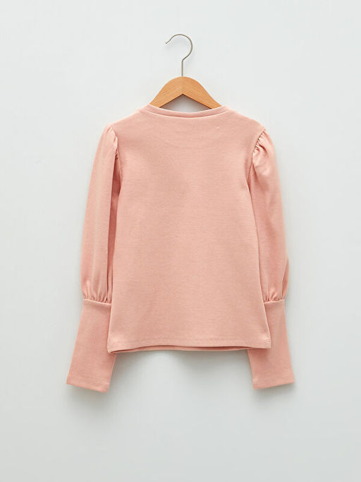 Bisiklet Yaka Basic Uzun Kollu Pamuklu K?z ?ocuk Ti??rt - Waikiki фото 2