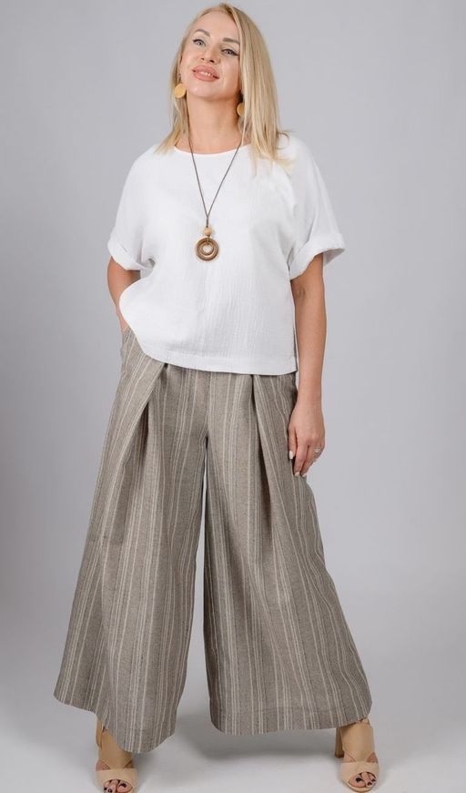 Воздушная и летящая юбка-брюки - вискоза 100%.ВИДЕООБЗОР - Новый лен фото 4