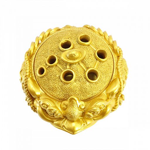 Подставка под спиральные благовония Жаба полистоун под латунь - Сандаловый дом фото 2