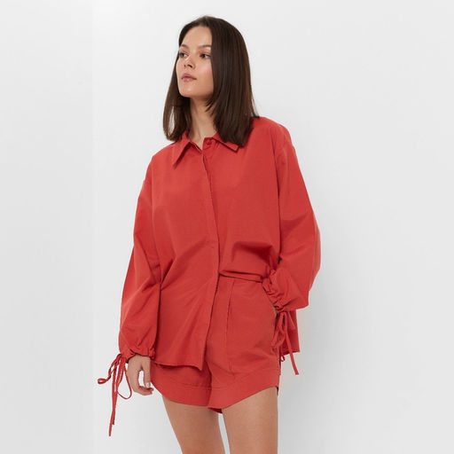 Костюм женский (блузка, шорты) MINAKU: Casual Collection, красный, размер 44