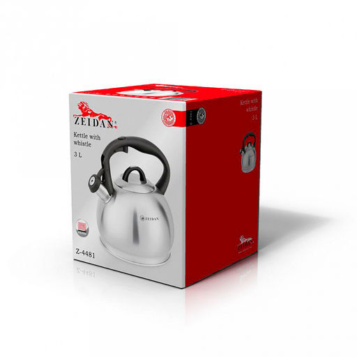 Чайник из нержавеющей стали Zeidan 3л, со свистком, 3-x слойное капсулированное индукционное дно, курковый механизм, матовая полировка корпуса, фиксированная бакелитовая ручка (Китай) Подходит для всех видов плит, включая индукционную! - Домашняя мода фото 2