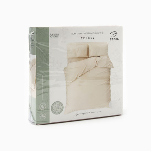 Постельное бельё Этель 2сп Tencel 180*210см, 220*245см, 50*70см-2шт, цвет бежевый  фото 10
