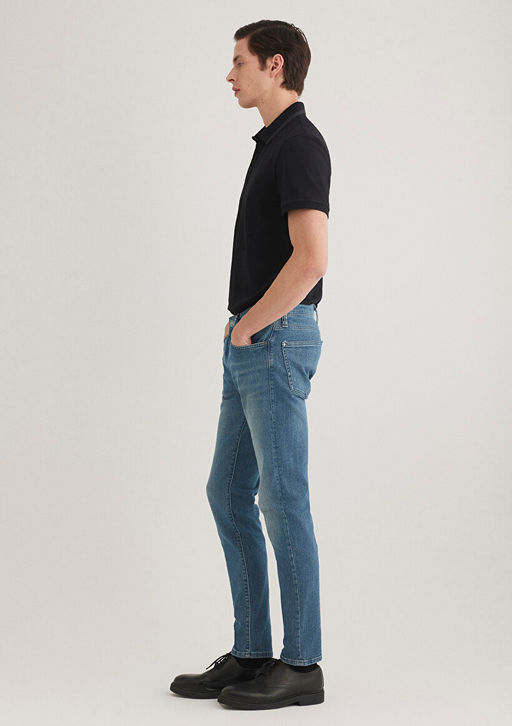 James Lux Black Golgeli Puslu Indigo Mavisi Jean Pantolon  фото 2