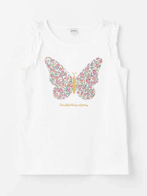 Bisiklet Yaka Bask?l? K?z ?ocuk Atlet