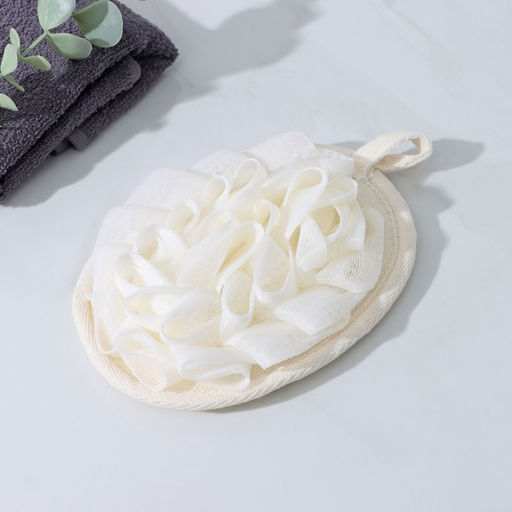 Цена за 2 шт. Мочалка для тела массажная со скрабером Доляна «Афродита», 11×16 см, бежевая