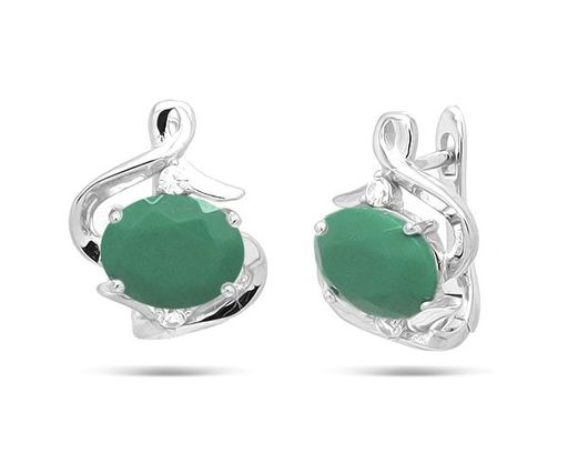 Серьги из серебра изумруд, Кипр