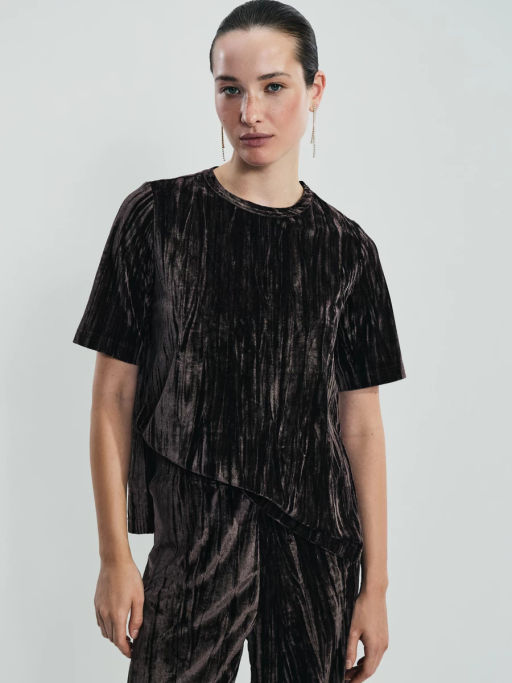 Футболка с коротким рукавом из бархата / Zarina