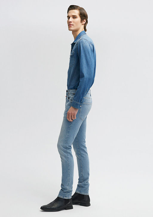 Kvnc Mavi Black Golgeli Ac?k Indigo Mavisi Jean Pantolon  фото 5