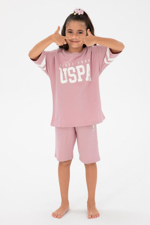 K_z _ocuk Pembe _ortlu Pijama Tak_m_ Sepette S_rpriz _ndirim - U.s. polo assn фото 5