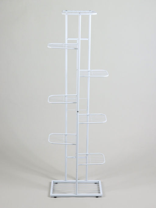 Подставка для цветов Greengo, 8 полок, 43×22×141 см, напольная, металл, белая
