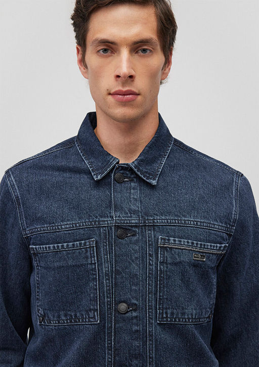 Charles Lux Black Gece Mavisi Jean Ceket  фото 5