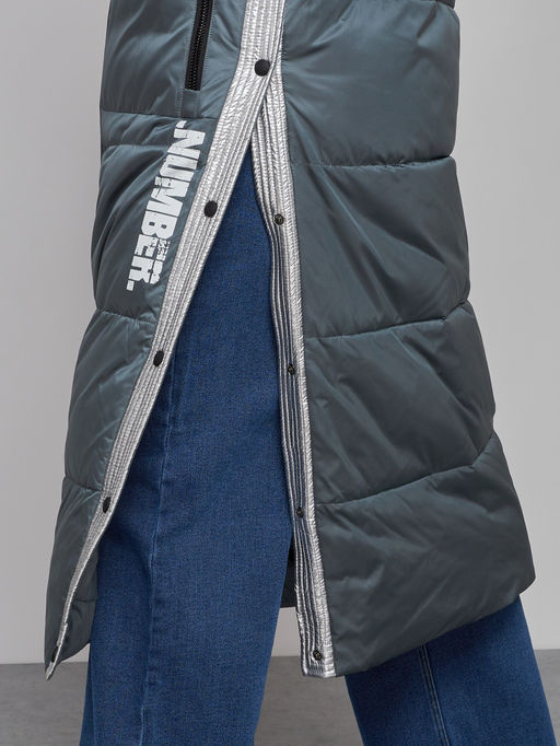 Пальто утепленное молодежное зимнее женское темно-зеленого цвета 5873TZ - Mtforce фото 15