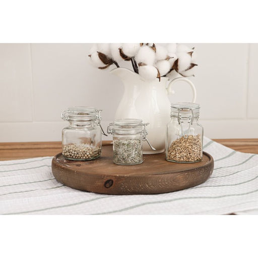 Цена за 2 шт. Банка для хранения сыпучих Доляна «Овал», 100 мл, 5.5×9 см, с бугельным замком, стекло