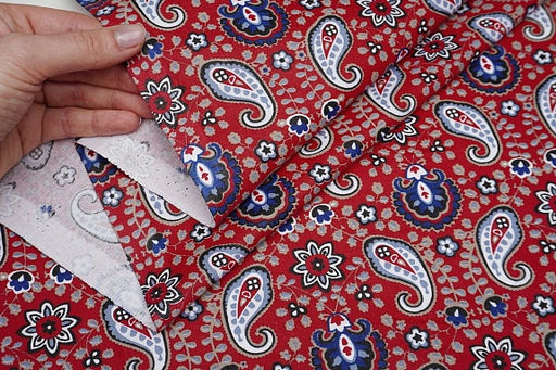 Поплин Барановские мотивы на красно-терракотовом, ГОСТ, ш.1.5м, хлопок-100%, 120гр/м.кв - Купава фото 2